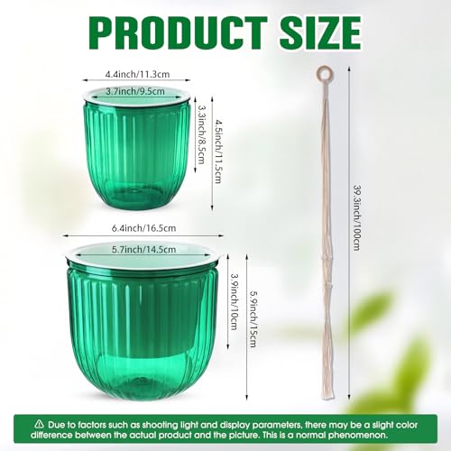 Hanging Planter Set of 6 Self Watering Indoor Flower Pots with Water Level Indicator Modern Plant Hangers for Indoor Garden Decor Balcony Apartment Boho Home Decoration Easy Care(Emerald) - color: Emerald