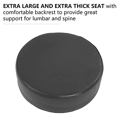Grace&Grace Height Adjustable Swivel Rolling Stool with Back Extra Thick Seat for Ultimate Comfort for Salon, Studio, Shop, Kitchen (Black,with Foot Rest) - style: Classic with Back
