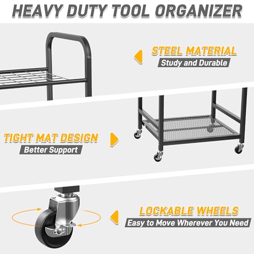 Ultrawall Garden Tool Organizer Stand, Yard Tool Storage Rack with Wheels - size: Small