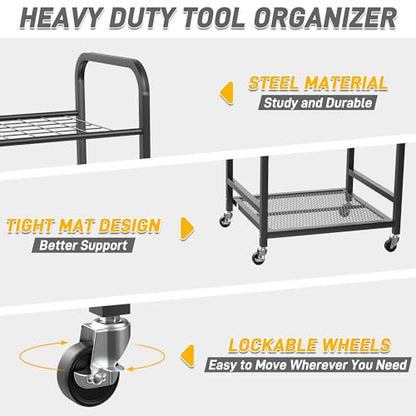 Ultrawall Garden Tool Organizer Stand, Yard Tool Storage Rack with Wheels - size: Small
