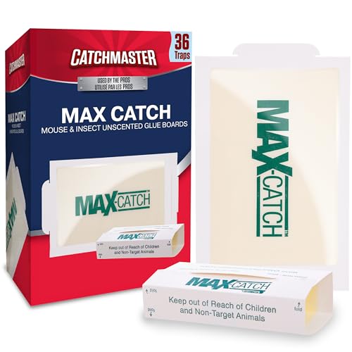 Catchmaster Max-Catch Unscented Glue Traps 36pk, Sticky Mouse Traps Indoor - style: 36-PK Unscented