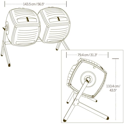 Lifetime 60072 Dual Compost Tumbler, Black