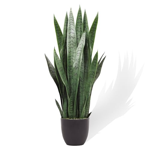 KOL 3FT Artificial Snake Plant, 35in Fake Sansevieria Indoor Outdoor - size: 1 PC
