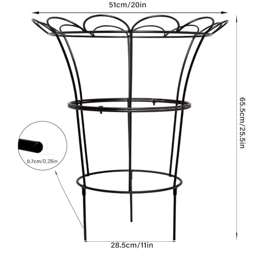 Heavy Duty Hydrangea Support - 26" Cast Iron Plant Support - color: Black, size: 25.5"x20"