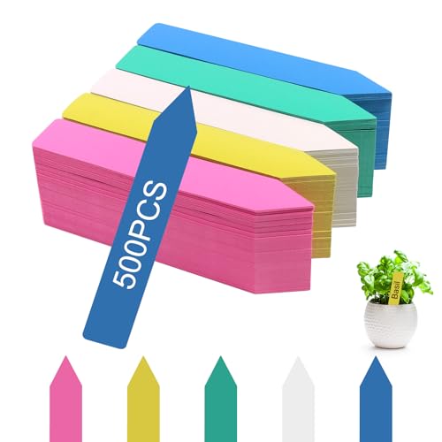 SumDirect 500PCS Plant Labels for Seedlings, 5 Colors, 6 inch Waterproof Plastic Plant Name Tags, Plant Markers for Seed Starting, Garden, Greenhouse - size: 6 Inch-500-5 Colors