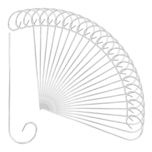 25Pcs Silver Plant Label Hooks, Rustproof Garden Stake Marker Holders, Plant Label Hanger Rods for Flower Pots, Planters, Containers, Support for Plant Signs and Garden Accessories - size: 20cm