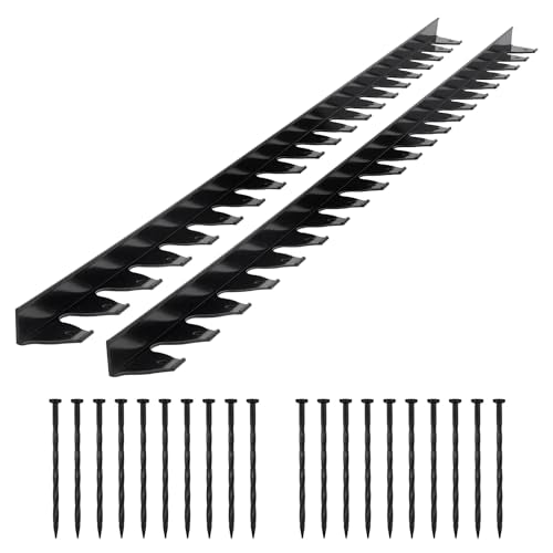 VEVOR Landscape Edging Border, 10Pcs 6 ft x 1.6 in Plastic Garden Edging with 60 Spikes, Sun-Resistant Flowerbed Borders, DIY Layout, No Dig Garden Edger Border Divider for Lawn Edgings for Yard - style: 60ft*1.7in（L-shaped）