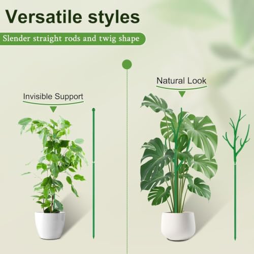 SupKing 8 pcs Adjustable Monstera Plant Support Garden Stakes Stackable Branch Plant Stakes for Indoor Plants, Vine, Photos, Climbing and Potted Plants Come with 30 Pcs Plant Twist Tie