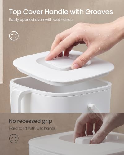 SONGMICS Compost Bin for Kitchen Counter, Plastic, 1.8-Gallon (7 L) - color: White, size: 1.8 gallons (7L)
