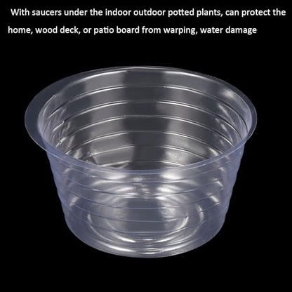 M METERXITY 5 Pack Planter Saucers - Thin Plastic Plant Tray Flowerpot Drip Trays Round Apply to Outdoor/Garden (6 Inch, Clear) - size: 6 Inch