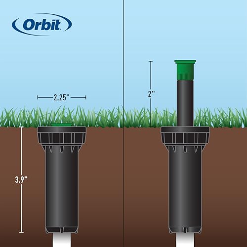 Orbit 80307 2" Professional Hard Top Pressure-Regulating Pop-Up Spray Head Sprinkler with 15' Adjustable Pattern Nozzle - style: 15' Adjustable Hard Top