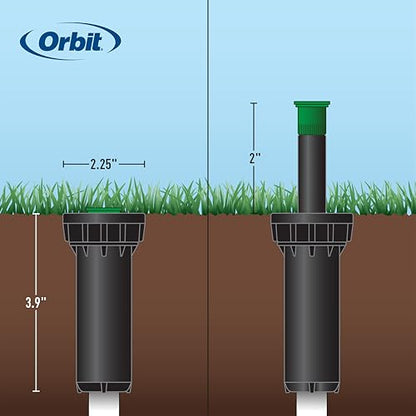 Orbit 80307 2" Professional Hard Top Pressure-Regulating Pop-Up Spray Head Sprinkler with 15' Adjustable Pattern Nozzle - style: 15' Adjustable Hard Top