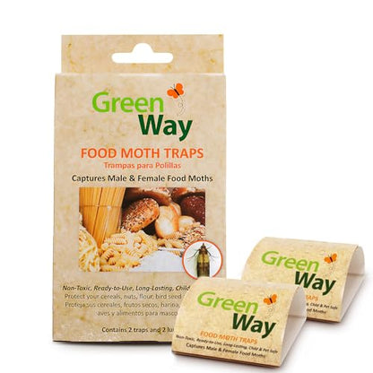 Greenway Pantry Food Moth Traps, 1 Pack (Includes 2 Traps and 2 Lures)