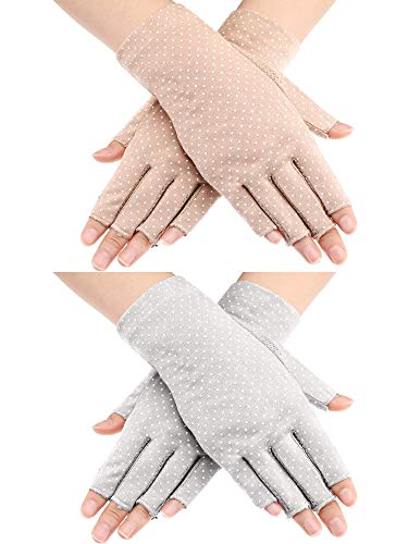 Maxdot Sun Gloves for Women UV Protection - color: Gray and Khaki
