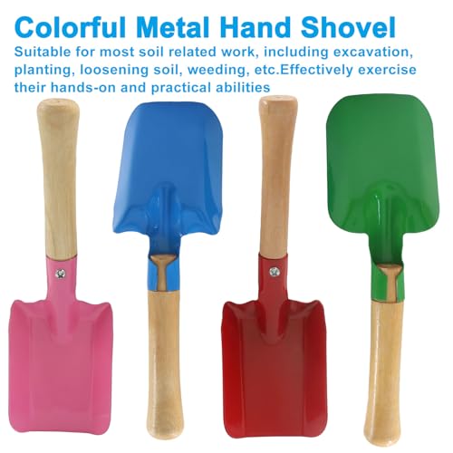 Piutouyar 4 Pack Mini Colorful Trowel Set, Green/Blue/Pink/Red