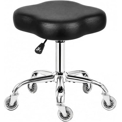 Heavy Duty Rolling Stool with Rubber Wheels, Ergonomic Seat, 450lb