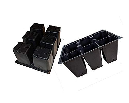 Seed Starter Trays 90 DEEP Extra Large Cells Total (15 Trays of 6 Cells Each) + 16 Labels