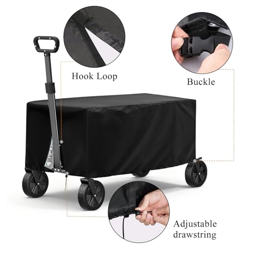 TheElves Wagon Rain Cover for Outvita Goplus Garden Cart Rolling Workseat - size: 38x18x21 inch