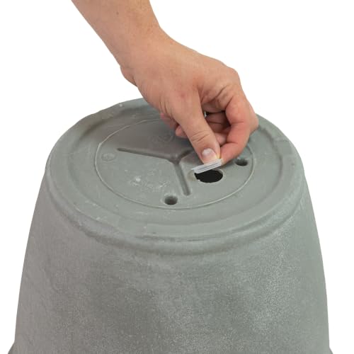 Sunnydaze Anjelica 15.25'' Large Plastic Planter Pot for Plants, Gray - color: Light Gray, size: 15.25 in