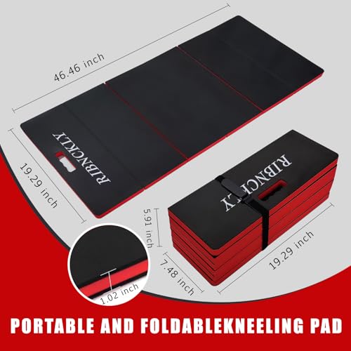Foldable Mechanic Kneeling Pad, 46.46''x19.29'' Extra Large Creeper Mat for Ground, Waterproof, Oil-Resistant Padded Support for Under Car Maintenance, Garage Floor, and Motorcycle Repair