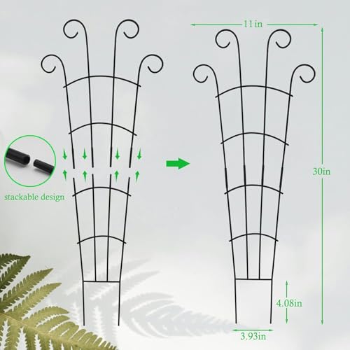 30 Inch Trellis for Climbing Plants Indoor 3 Pack Indoor Plant Trellis for Potted Plants Metal Garden Trellis for pots Indoor Outdoor for Monstera Pothos Vine Ivy Hoya(30inch Black)