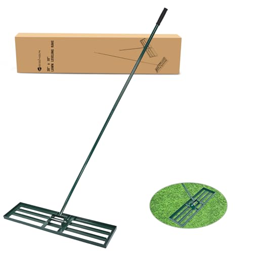 Yesker Lawn Leveling Rake 30 Inch for Soil Yard Leveling Rake with 30"x10" Ground Plate 72" Steel Handle Effort-Saving Heavy Duty Ground Leveler Tool for Backyard Garden Farm Golf Course Landscaping - size: 30 inch