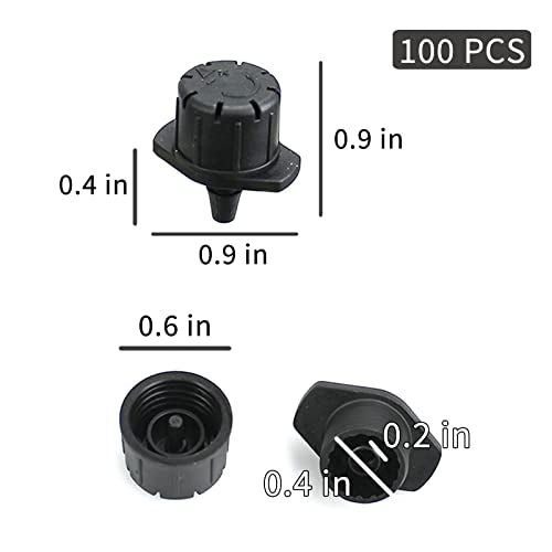 100Pcs Drip Irrigation Emitters,Adjustable Irrigation Drippers Sprinklers - color: Black-100pcs