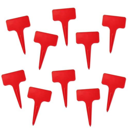 200 Pcs Thick T-Type Plant Labels, 4 Inch Waterproof PP Hard Plastic Garden Markers, Reusable Nursery Tag Stakes for Indoor Outdoor Potted Plants, Seedlings, Flowers, Vegetables & Herbs(Red) - color: Red