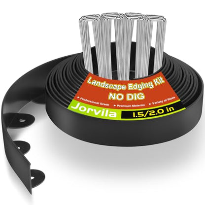 Jorvila No Dig Landscape Edging Kit, 1.5" x 40' Plastic Garden Edging - size: 1.5in x 40FT