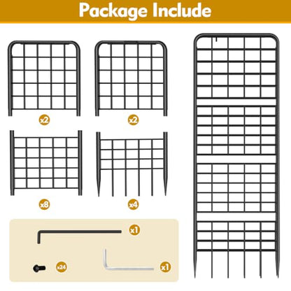 A-Frame Trellis for Climbing Plants Outdoor, 2 Pack Metal Garden Trellis
