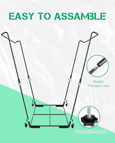 2 Pack Heavy Duty Metal Trash Bag Holder Stand for Yard - color: Green-2