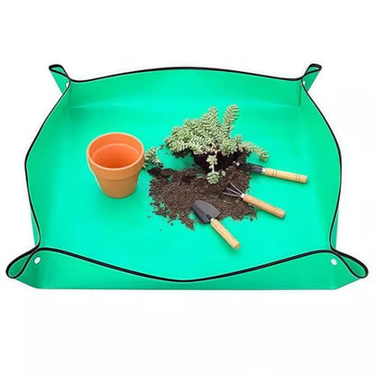 Repotting Mat Plant Mat, Indoor Plant Transplant Replacement Mat, Bonsai Tools Portable Gardening Mat, Potting Tray Soil Spillage Mat (Green,19.7 * 19.7) - color: Green