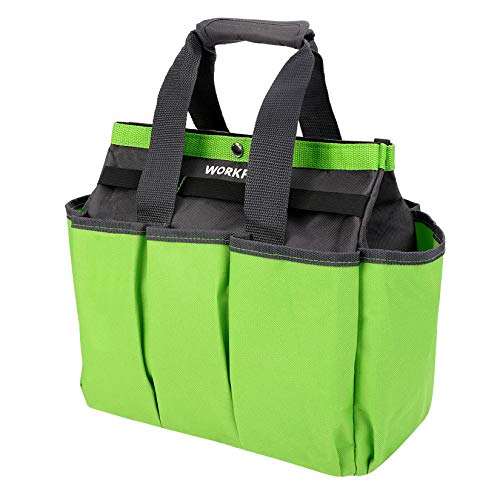 WORKPRO Garden Tool Bag, 8 Pockets Gardening Bag - color: Green