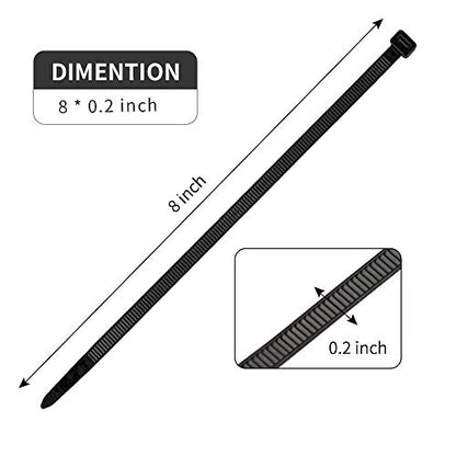 100Pcs 8Inch Heavy Duty Industrial Reusable Cable Wrap Ties - size: Reusable 8Inch 100Pcs