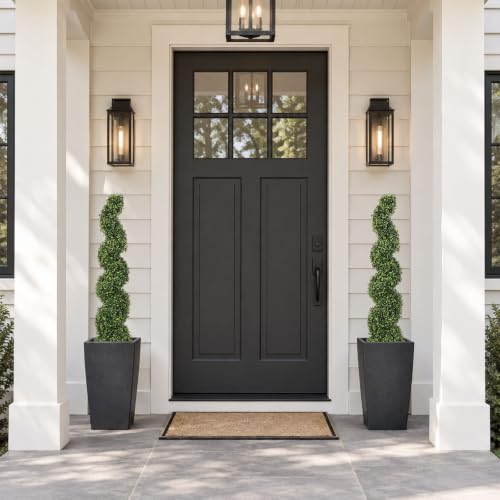 THE BLOOM TIMES 4ft Tall Spiral Topiary Trees Artificial Outdoor Set of 2 - color: Boxwood Light Green, size: 4ft