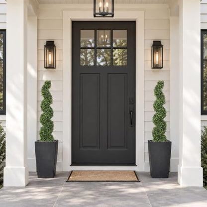 THE BLOOM TIMES 4ft Tall Spiral Topiary Trees Artificial Outdoor Set of 2 - color: Boxwood Light Green, size: 4ft