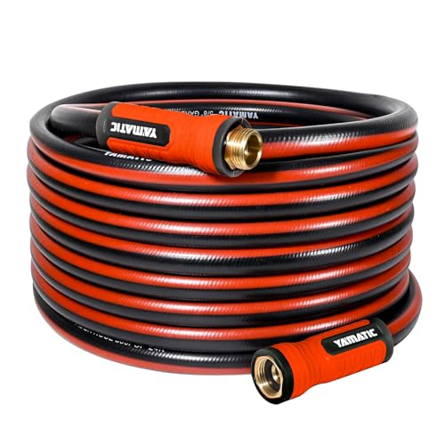 YAMATIC 50ft Garden Hose 5/8in I.D. with 360° Swivel Brass Handle - size: 50' feet