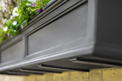 Mayne Fairview 60in Self-Watering Rectangular Window Box Planter, Black - color: Black, size: 60in