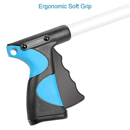 Grabber Reacher Tool, 32" Foldable Picker Upper Grabber, Reaching Tool for Trash Claw Pick Up Stick, Litter Picker, Arm Extension (BLUE1) - color: blue1