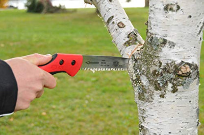 FELCO 621 Pruning Saw – Straight Pull-Stroke Saw for Tree Trimming & Forestry | Tree Branch Cutter | Handsaw with Tapered Hardened Steel 9.5" Blade, Non-Slip Handle, Carrying Sheath, Swiss Precision