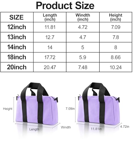 Small Tool Bag, Canvas Tool Storage Bag, Large Capacity Multipurpose Zipper Soft Tote Organizer Pouch for Electrician, Plumbing, Gardening,Tools Bags for Men (Purple, 18 Inch) - color: Purple, size: 18 Inch