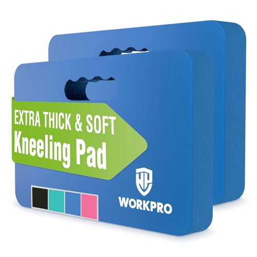 WORKPRO Extra Thick Kneeling Pad, Soft NBR Foam Cushioning for Knees - color: Blue, size: 2 Pack
