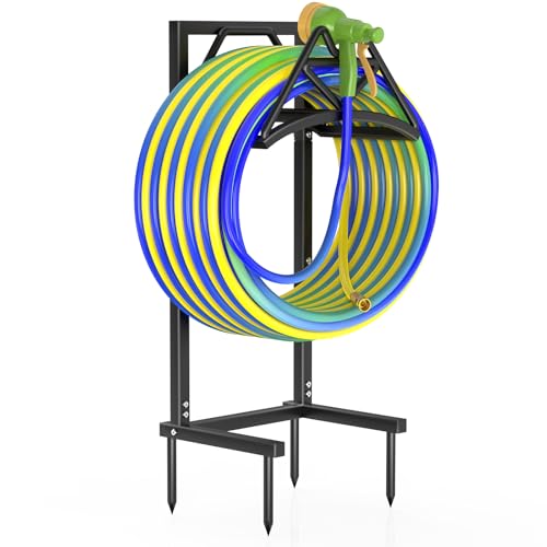 Qatsrin Garden Hose Holder Holds 160ft, Detachable Water Hose Storage Black - color: Black