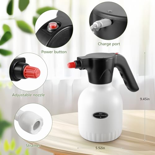 Electric Plant Spray Bottle 0.5 Gallon / 2L White