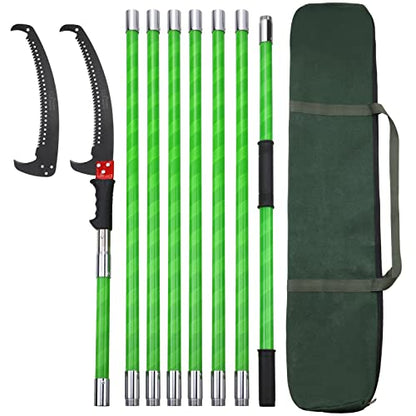 27 Feet Tree Pole Pruner Manual Branches Trimmer Tree Branch Garden Tools Loppers Hand Pole Saws Extendable Height - size: 27FT