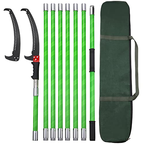 27 Feet Tree Pole Pruner Manual Branches Trimmer Tree Branch Garden Tools Loppers Hand Pole Saws Extendable Height - size: 27FT