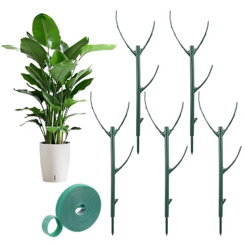 5 Pcs Stackable Plant Support Stakes, Plastic Monstera Plant Support for Indoor Outdoor Plants 11 Inch Plant Holder Sticks for Vine Training Stem Stabilization