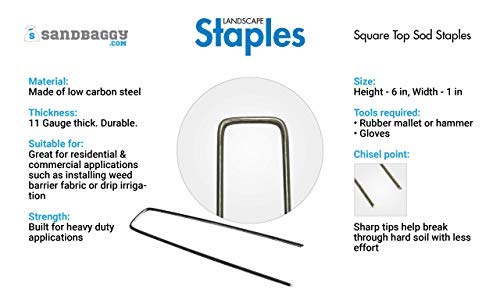 Sandbaggy Landscape Fabric Kit - Includes 3 ft by 300 ft Fabric + 200 Landscape Staples - Trusted by Farmers Across The US