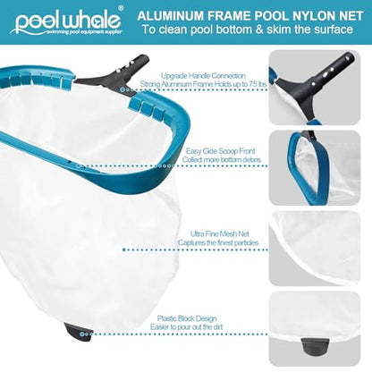 Pool Net - Professional 20" Swimming Pool Leaf Skimmer Rake (No Pole) - size: 20"