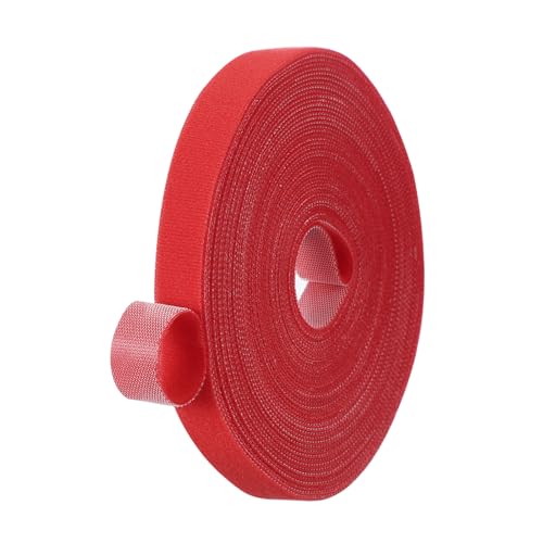 PATIKIL 0.6" x33FT Hook and Loop Tape Double-Sided Nylon Strips Red - color: Red, size: 0.6"x33FT